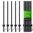 FOREHOGAR Metal Fence Post 4 Feet Black, Pack of 15, T Post for Wire Fence, No Dig Steel U Post Fencing for Lawn Garden Wire Mesh Fence Poles Sign Outdoor Light Duty