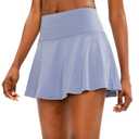 SANTINY Pleated Tennis Skirt for Women with 4 Pockets Women's High Waisted Athletic Golf Skorts Skirts for Running Casual (Lavender Blue_XXS) (Blue)