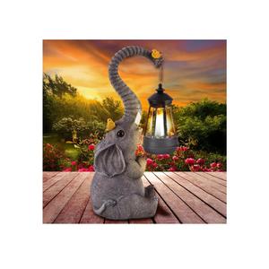 Solar Outdoor Garden Decor Elephant Statues Lights, Lucky Elephant Unique Mom Birthday Gifts for Mom, Housewarming Gifts and Yard Decoration, Cute Birds Garden Sculpture Decor