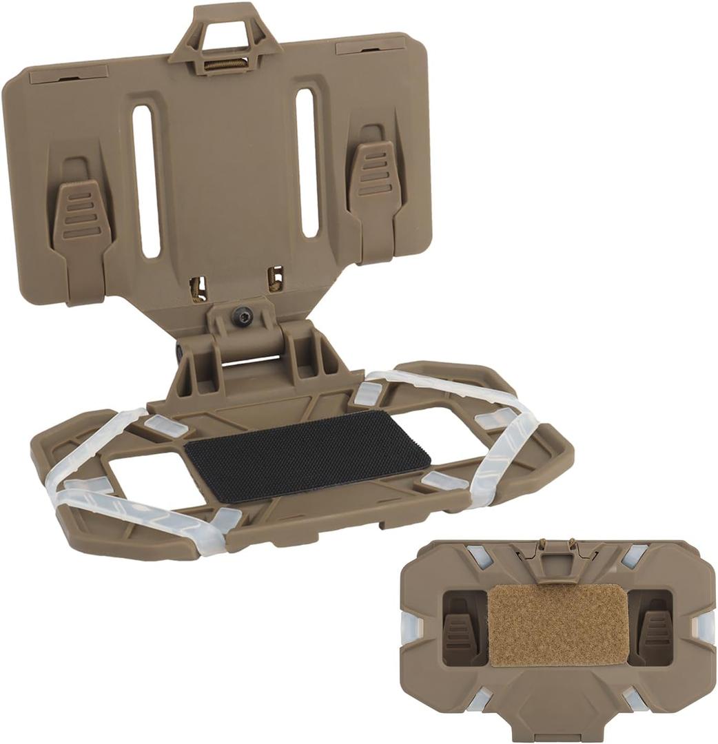 Tactical Plate Carrier Vest Attachments Universal Phone Chest Mount for Screen Size 4.7"-6.7" Molle Foldable Navigation Phone Holder Board (Tan)
