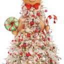 Vloso Gingerbread Christmas Tree Topper - Gingerbread Decor for Christmas Tree