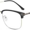 Blue Light Blocking Glasses for Men Anti-Fatigue Computer Monitor Gaming Glasses Prevent Headaches Glasses (Arrow Silver/Black)