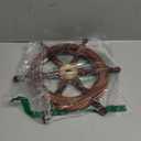 Brainmart 12” Nautical Ship Wheel | Wooden Boat Steering Wheel Wall Décor | Handcrafted Coastal Beach, Ocean & Pirate Themed Decoration for Living Room, Bedroom, Patio or Outdoor | Rustic Brown Finish