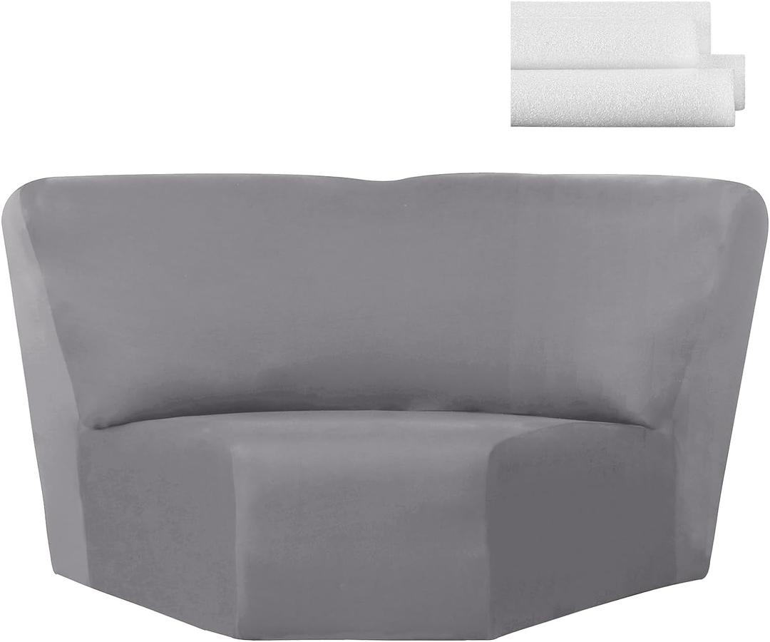 Weysat Corner Sofa Cover Stretch Corner Couch Cover Furniture Protector for Living Room Sectional Recliner Sofa Slipcover Reclining L Shape Couch Additional Seat(Light Gray,Milk Silk)