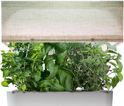 Awesome Plant Lamp Shades for Indoor Hydroponic Garden, Light Diffuser Compatible with Aerogarden Harvest 2.0 Harvest, GardenCube and other 6/8 Pods Hydroponics System, 10.6" Square, Linen (Beige)