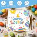 4 x 50Pcs Happy Easter Paper Napkins - Cartoon Colorful Eggs Bunny 13 x 13 Inches Luncheon Napkins Disposable Dessert Dinner Hand Napkins for Easter Birthday Party Supplies