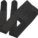 Autumn And Winter Base Fleece Pantyhose, Skin-Penetrating Women's Pantyhose - Black Foot-Step - 80g