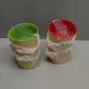 Elsjoy Set of 6 Ceramic Ice Cream Cups, 9 Oz Porcelain Dessert Bowl Reusable Sundae Cups, Mini Ice Cream Bowls for Pudding, Yogurt, Souffle