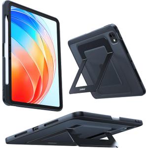 TORRAS for iPad Pro 11 inch Case 2025 M5 & 2024 M4, Ultra Stable Stand, Multiple Adjustable Viewing Angles, Slim Protective Kickstand Cover, Translucent iPad 11 Pro Case with Pencil Holder, Black