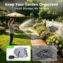 Retractable Garden Hose Reel, 5/8" x 100+6.6 FT Wall Mounted Water Hose Reel, Heavy Duty Automatic Hose Reel with 9 Pattern Nozzle, 11S Upgraded Slow Rewind & 180 Swivel for Outside Use