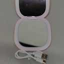 Compact Magnifying Travel Makeup Mirror with LED Light - 3.5 inches 1X/10X Magnification Small Hand Pocket Dimmable Double Sided USB Rechargeable Touch Screen, Portable Tabletop Cosmetic (Black)