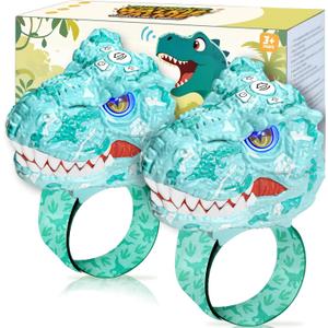 Vvinca Walkie Talkies for Kids 2 Pack - Dinosaur Toys for Boys Age 3-12 T-Rex Adjustable Wrist Strap Long Range Clear Sound Outdoor Camping Gears Christmas Stocking Stuffers Birthday Gifts, Blue