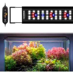 GLOWRIUM Aquarium Light, LED Full Spectrum Freshwater Fish Tank, infinitely dimmable, Fish Tank Light with auto-on/Off Timer (36-41 in)