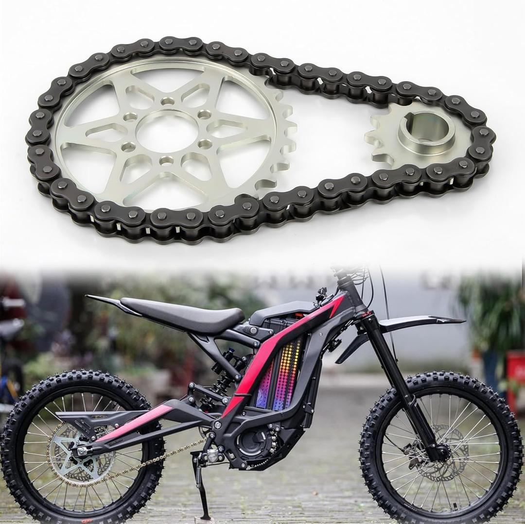 Drive Sprocket Chain Kit, PSLER Chain Drive 420 Chain Conversion Kit 30 Front 13 Rear Tooth Gear Drive Sprocket Kit Compatible with Sur Ron Light Bee X S Segway X160 260 Dirt Bike