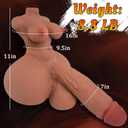 8.8LB Shemale Sex Doll Torso Sex Toy with Penetrable Dildo, 3 in 1 Trans Sex Doll with Breasts Vagina Anal for Men, 3 Channels Male Masturbation Adult Toy Love Doll for Men Gay Couple(8.8 Lbs)