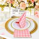 200 Pcs Orange Gingham Napkins - 3-Ply Disposable Orange and White Checkered Paper Napkins, Buffalo Plaid Guest Hand Towels for Christmas Bathroom Wedding Birthday Party Dinner Picnic (Orange)