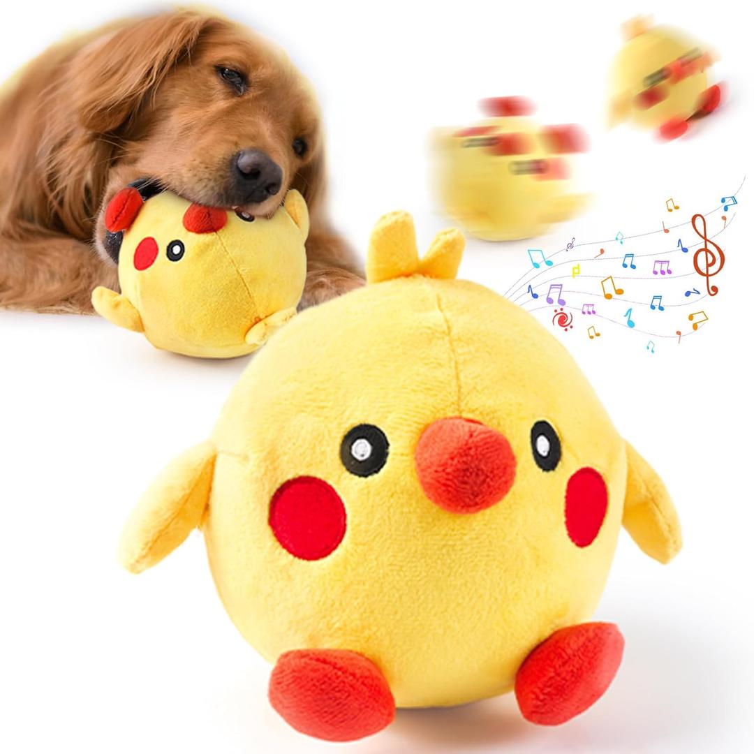 Interactive Dog Toys, 2025 lnteractive Dog Toys Moving Dog Toy Rechargeable Active Moving Pet Plush Toy Keep Pets Busy, Puppy Toys Talking Jumping Music Ball for Small Medium Large Breed