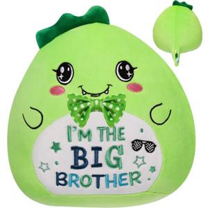 Big Brother Gift Dinosaur Plush - Children‘s Day Boy Birthday Gifts Soft Dino Stuffed Animals Long Tail Green Realistic Dinosaur Plush Toys for Toddler Newborn First for Kids 9 Inch