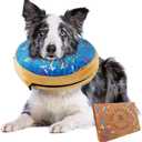 Dog Donut Collar | Alternative to Traditional or Soft Dog Cones | Inflatable Post-Surgery Cone for Small Dogs (Blue)
