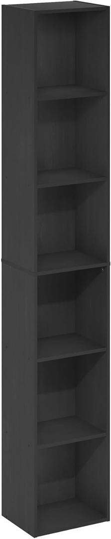 Furinno Luder 6-Tier Open Shelf Bookcase, Blackwood (6-Tier, 12.1-Inch)