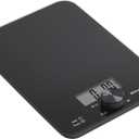 KitchenAid KQ914BA Digital Glass Top Kitchen and Food Scale, 11 lb Capacity, Measures Liquid & Dry Ingredients, Rotating Knob, Precise Results for Baking, Cooking, Keto and Meal Prep, Tare, Black