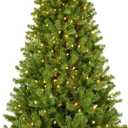 National Tree Company 6 ft Pre-lit Artificial Christmas Tree, North Valley Spruce, 300 Clear Lights, Hinged Branches, 800 Branch Tips, Includes Stand, Green