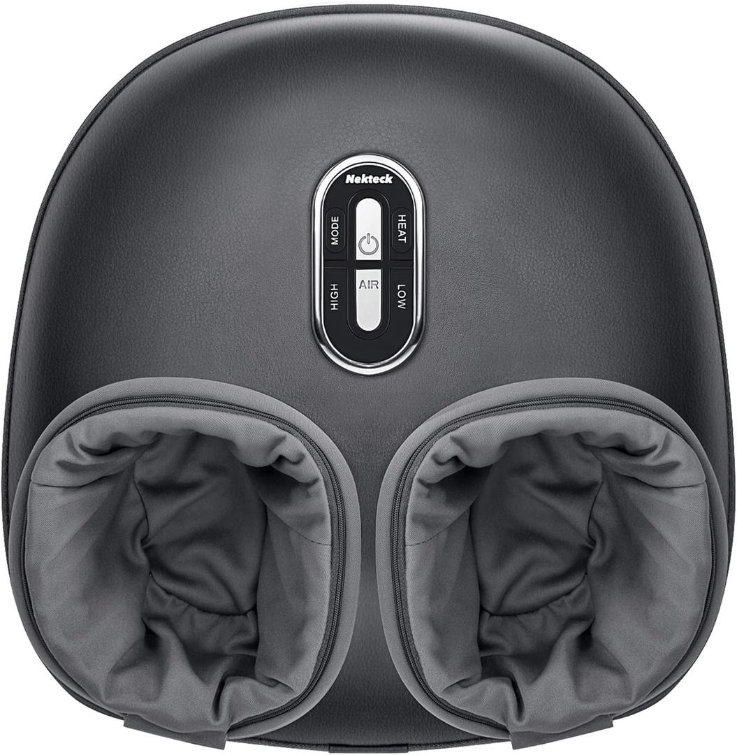Nekteck Shiatsu Foot Massager with Heat, FSA Eligible Deep Kneading Therapy Air Compression, HSA Feet Massage Improve Blood Circulation Foot Wellness Soothing Pain Relief, Relax for Home Office Use (Gray (Regular))