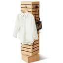 Beeveer Slatwall Tower Rotating 4 Sided Retail Fixture 4 Panel Slatwall Counter Spinner Keychain Display Stand for Retail Display Racks for Clothing Jewelry, 12''L x 12''W x 54'', Hook Not Included