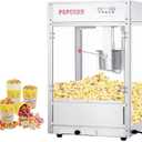 12 OZ Larga Commerical Popcorn Machine Movie Night, Temperature Control with Digital Display, Popcorn Popper with 10 PACK Popcorn Buckets, Old Fashion Popcorn Machine Movie Theater Style