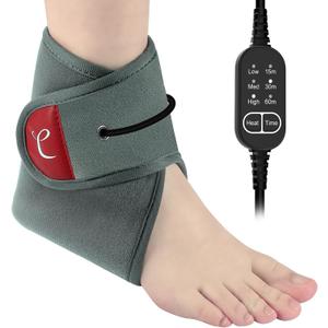Comfytemp USB Wearable Heating Pad for Ankle and Feet With 3 Heat and Time Settings, Electric Heated Wrap for Achilles Tendonitis, Sprained Ankle, Heel Pain Relief, Plantar Fasciitis