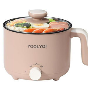 YOOLYQI - Electric Hot Cooker: 1.5 Litre Portable Sloth Pan, Dual Power Control, Suitable for Windows, Soup, Pasta, Oatmeal, Non-Stick Pan, Bedroom, Office