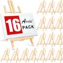 16 Pack 15 Inch Wood Easels, Easel Stand for Painting Canvases, Art, and Crafts, Tripod, Painting Party Easel, Kids Student Tabletop Easels for Painting, Portable Canvas Photo Picture Sign Holder