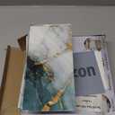 50-Pieces Thick PVC Glossy Subway Tile,4"x 8" Peel and Stick Backsplash Wall Tiles,Golden Veined Emerald Marble Self-Adhesive Backsplash for Kitchen,Bathroom(11.11 Sq. Ft. Coverage)