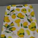 Gisgfim 2Pcs Lemon Serving Trays with Handles 16 x 11 Inch Large Melamine Tray Rectangular Yellow Lemon Serving Platter Spring Tray Melamine Dishes for Serving Food Outdoor Dinner Dessert Plates Party