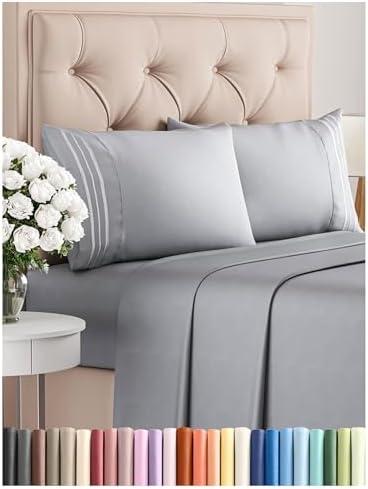 Queen Size 4 Piece Sheet Set - Comfy Breathable & Cooling Bed Sheets Set - Hotel Luxury Bedding for Women, Men, Kids, Teens, Boys & Girls - Deep Pockets, Soft and Wrinkle Free - Oeko-Tex - Steel Blue