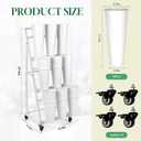 Flower Display Stand With 9 Buckets,Flower Bar with Wheels,Flower Cart Display Stand for Florist Garden Wedding Home Decor (White)