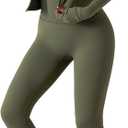 Yknktstc Womens Two Piece Tracksuit Set Long Sleeve Zipper Jacket with Athletic High Waist Leggings Workout Outfit (Small, Army Green)