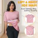 CASMON Post Shoulder Surgery Shirts for Women, After Rotator Cuff Tear Away Full Open Side Snap Adaptive Clothing Unisex (S)