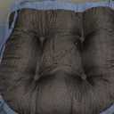 Chair Cushion, Waterproof and Fade-Resistant Patio Chair Cushions, Tufted Chair Pads for Rocker Furniture, 17x17 Inch, Indoor/Outdoor Seat Cushions with Ties, Navy Blue