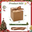 DOYIDE 60 Pcs Small Gift Boxes, 3x3x3 inches Kraft Paper Gift Box with Ribbons, Brown Candy Boxes for Christmas Wedding Favors Baby Shower Bridal Shower Birthday Party
