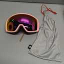 Ski Snowboard OTG Goggles, HD Mirrored Anti-Fog Goggle for Men Women (Vlt 15% / Pink Lens / Pink Frame)