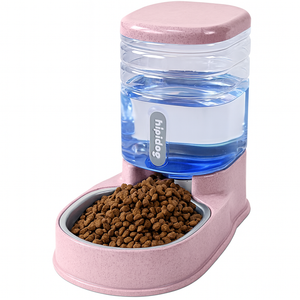 Stainless Steel Automatic Pet Feeder for Small&Medium Pets Automatic Food Feeder and Waterer Stainless Steel Bowl, Travel Supply Feeder and Water Dispenser for Dogs Cats Pets Animals 1 Pack