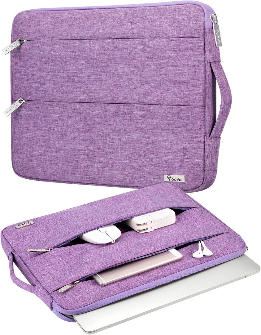Voova Laptop Sleeve Carrying Case 14 15 Inch Compatible with MacBook Air 15 M2/M3/M4 2022-2025, MacBook Pro 15, Hp Chromebook 14, Waterproof Slim Computer Cover Bag,Lavender