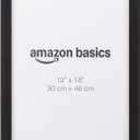 Amazon Basics Rectangular Wood Poster Frame, 12" x 18", Black