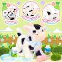 Tagitary Plush Toys Interactive Toys Cow for Kids,Walking Pet Toys Can Make Sounds,Wag Tail and Nod Head, Realistic Stuffed Cattle Toys Birthday Gift for Kids Toddlers