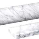 Fox Run 8648 Marble Rolling Pin and Base with Aluminum Handles, 2.5 x 17.5 x 3 inches, White
