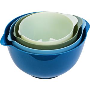 BoxedHome Classic Mixing Bowl Set, BPA Free Plastic, Microwave and Dishwasher Safe, 4.5 quarts (Sapphire) (Mixed Blue)