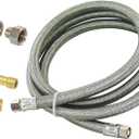 Eastman Dishwasher Installation Kit, 12 Foot Hose with Adapters, 3/8 Inch MIP x 3/4 Inch FHT Elbows, Braided Stainless Steel Connectors, 69008