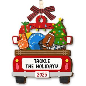 Football Ornament 2026 - Footballs Gift for Players Coach Team, Football Christmas Ornaments for Tree Decor, Unique Sport Gifts for Boys, Gifts for Friends Neighbors, Sport Ornaments for Tree