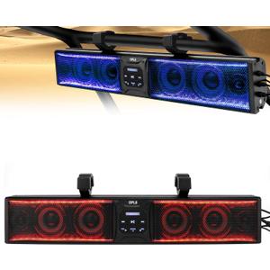 UTV Sound Bar 26 Inch, ATV Soundbar with 6 Speakers, Multicolor Lights with Light Strip, Waterproof Bluetooth SxS Soundbar for ATV Golf Cart w/ 1.75" - 2.25" Roll Bar